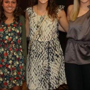 Gap ruffle sleeves grey light blue and grey dress